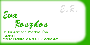 eva roszkos business card