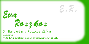 eva roszkos business card